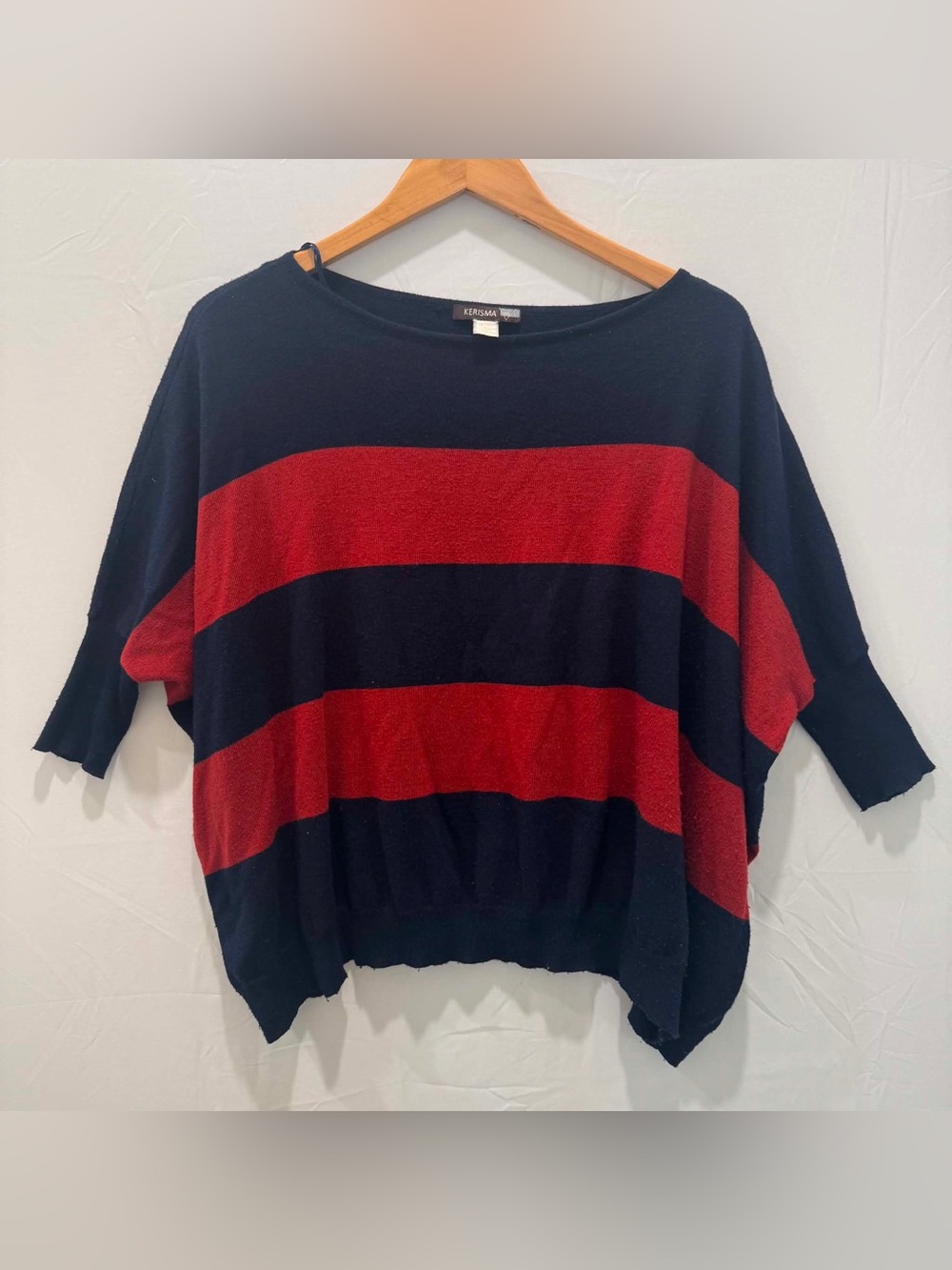 Kerisma Women Navy with Red Wide-Stripe Crewneck Sweater M/L